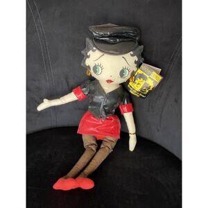 Betty Boop 18” Biker Betty 1999 Vintage Rare NWT Plush Doll USA Kellytoy